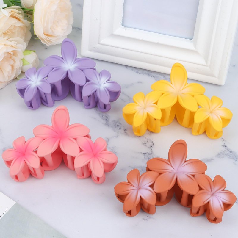 Amariver Hair Clip, 4PCS Flower Hair Claws for Women & Girls, Tropical Style, Strong Hold, Acrylic, Floral Theme, Hair Accessories for Thick Thin Hair, Party, Wedding, Beach, Versatile Use