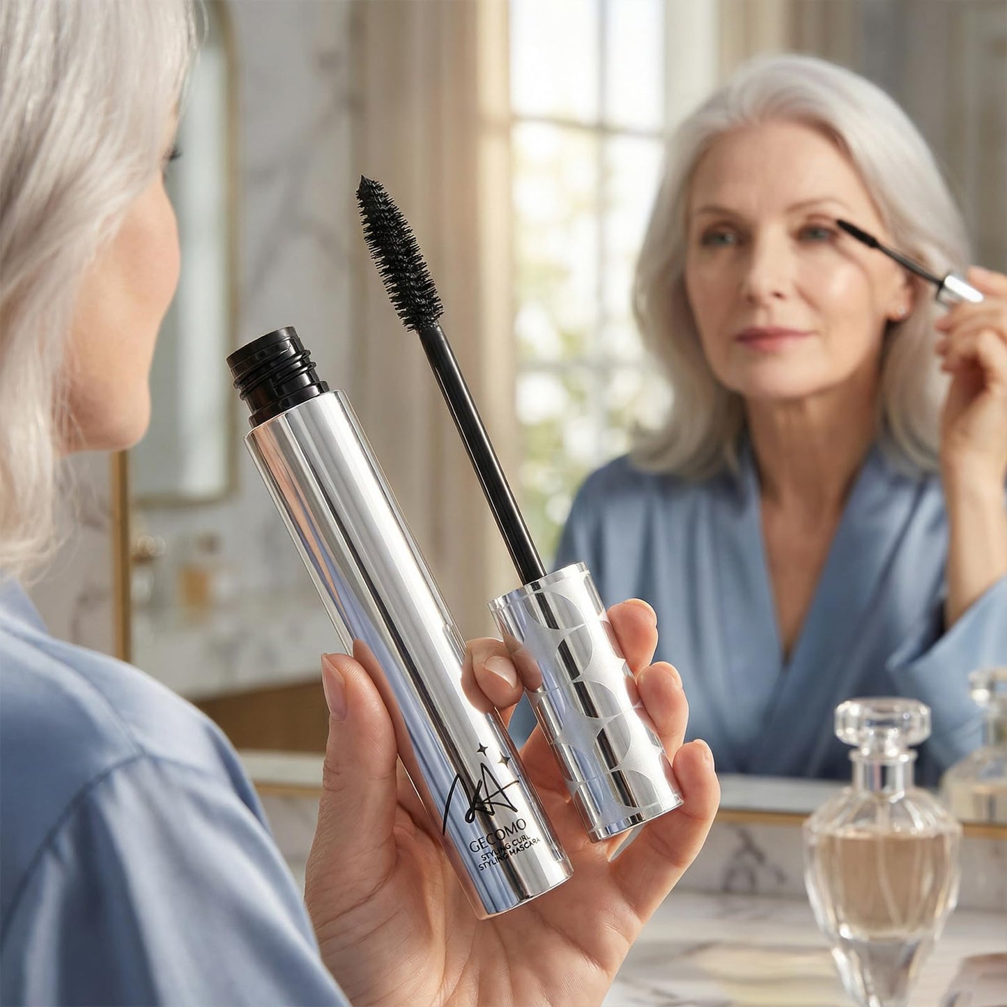 Volume Mascara for Older Women 60 Plus, 2026 New Mascara Volumizing and Lengthening Tubing Mascara for Mature Women with Thinning Lashes, Non Clumping Waterproof & Long-Wearing (Black)