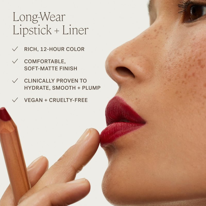 ILIA - Lip Sketch Hydrating Crayon | Hydrate, Plump, Smooth, Strengthen | Long Lasting up to 12-Hours, Bleed-Resistant, Soft-Matte | Barrier-Building, Non-Toxic, Cruelty-Free (Banquette)