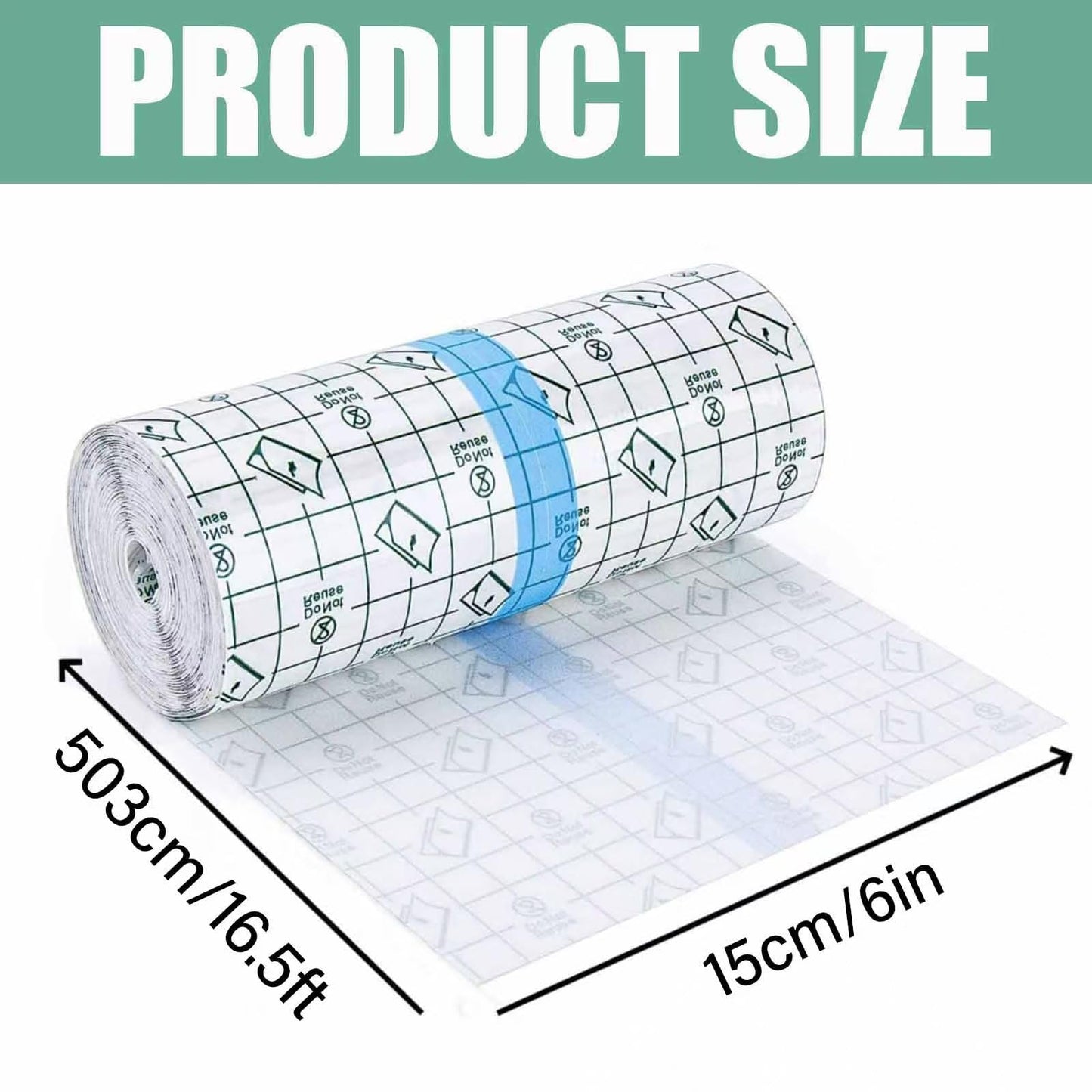 Upgraded Version Waterproof Bandage Transparent Film, Tattoo Aftercare Bandage Roll, Supplies for Convenient, Faster Tattoo Healing and Protection, Waterproof,Flexible 6 in x 8 yd