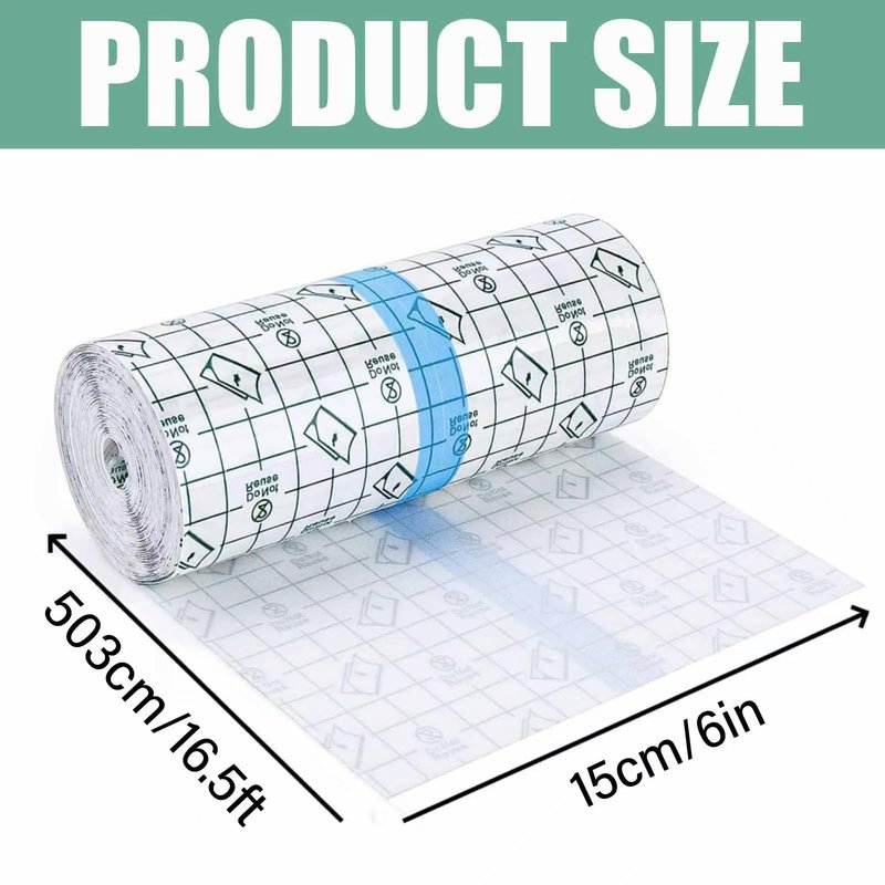 Upgraded Version Waterproof Bandage Transparent Film, Tattoo Aftercare Bandage Roll, Supplies for Convenient, Faster Tattoo Healing and Protection, Waterproof,Flexible 6 in x 8 yd