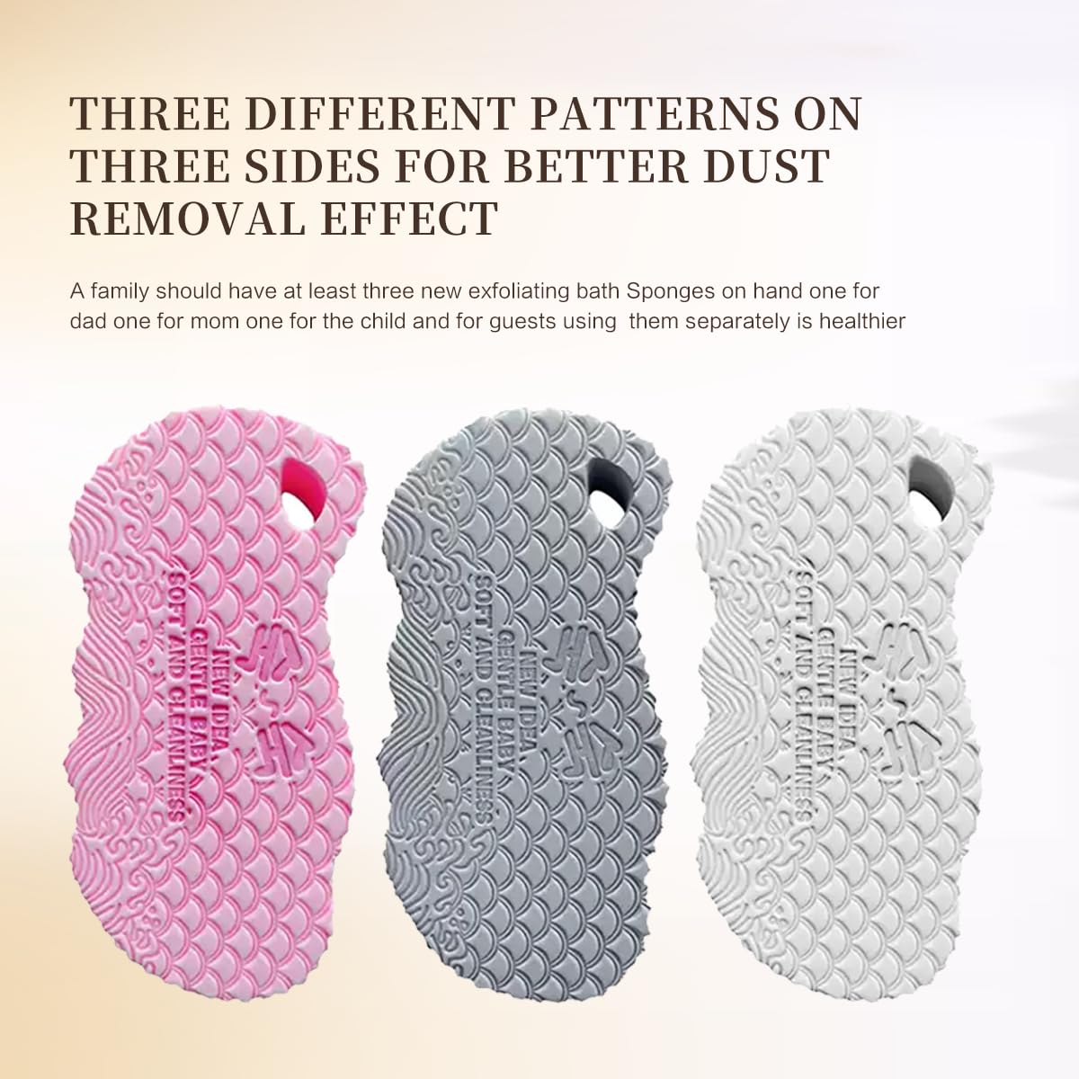 2026 Magic Exfoliating Bath Sponge | Upgraded Dead Skin Remover, Soft Body Scrubber, Shower Sponge, Adults & Kids (White)
