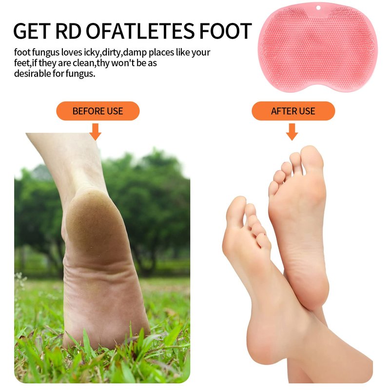 Zxglxinyao 2-Pack Shower Foot Scrubber Mat Back Washer Back Exfoliating Bath Wash Pad Wall Mounted Slip Suction Cups Foot Scrubber for Use in Shower Cups Foot Cleaner for Men and Women