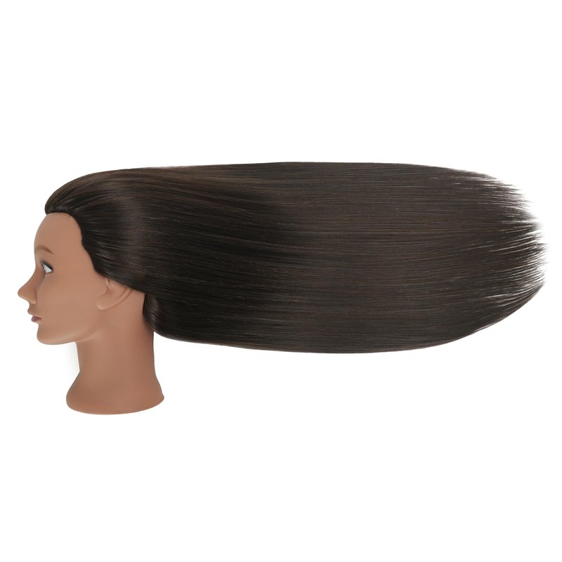 LECIPO 30 inches Brown 80% Human Hair Mannequin Head with Stand for Practice Manikin Doll Style Head Braiding Styling Updos Curling Cutting Cosmetology Barber Training Display