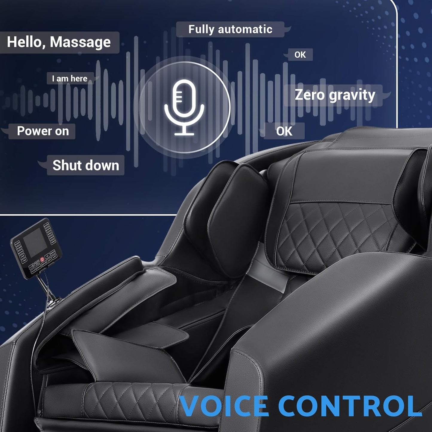 Zero Gravity Massage Chair - Full Body Shiatsu Recliner with 14 Massage Points & Heating | Bluetooth Speaker, Touch Screen Controller