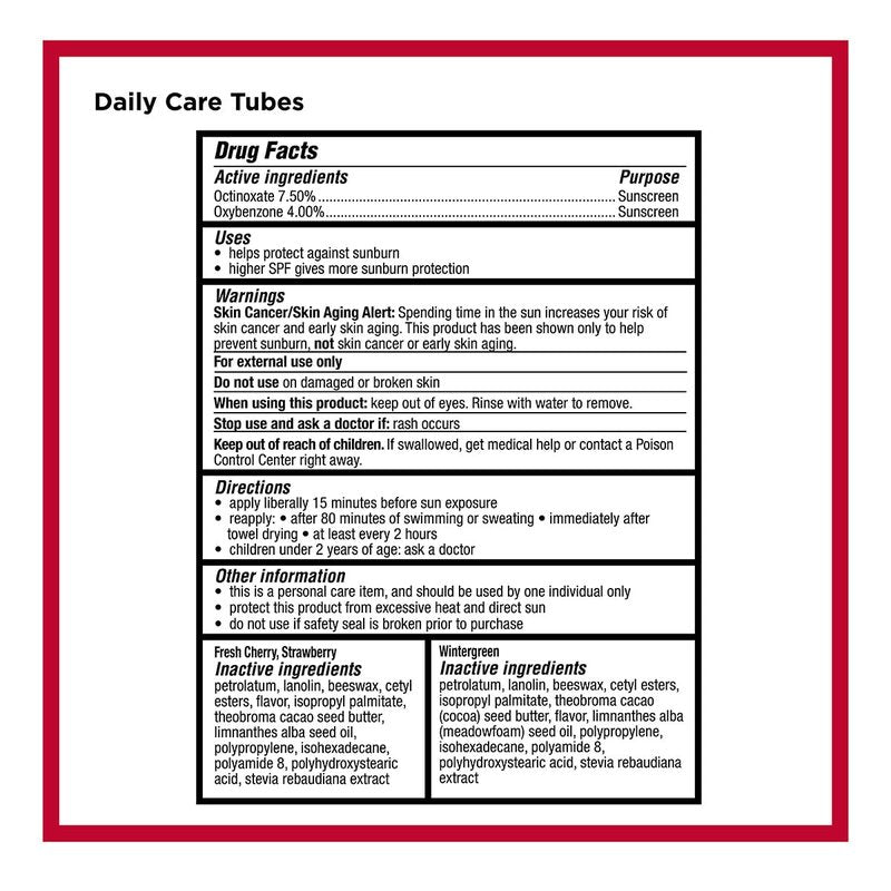 Carmex Daily Care and Daily Care Minis Moisturizing Lip Balm Pack, SPF 15, Multi-Flavor Lip Care Variety Pack Bag, 8 Count (3 Tubes, 5 Mini Tubes)