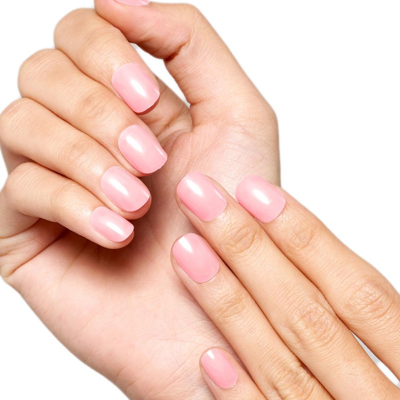 GLAMERMAID Extra Short Press on Nails, Solid Pink Fake Nails Short Squoval, Coral Pink Natural Square Glue on Nails, Light Pink Acrylic False Nails, Reusable Opaque Glossy Round Fake Nails for Women