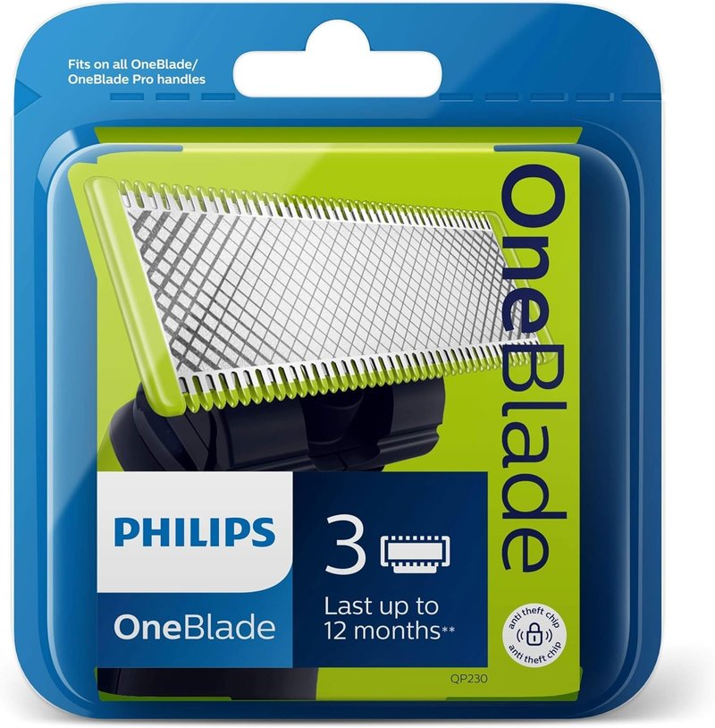 Philips Norelco Genuine OneBlade Replacement Blades, 3 Count, QP230/80