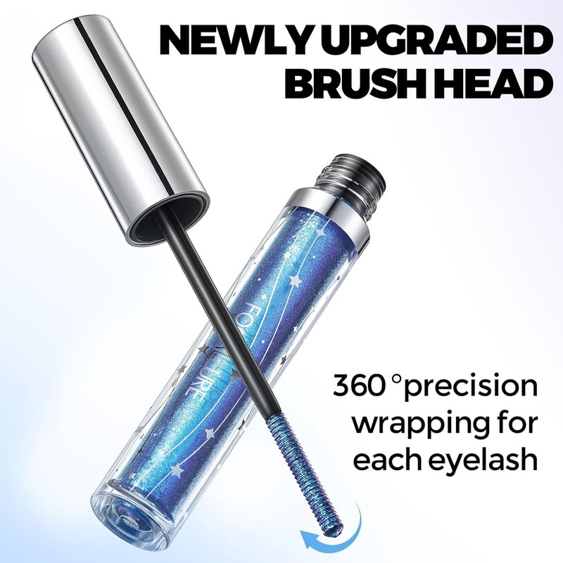 FOCALLURE Glitter Mascara Topper - Long Lasting Silver Shimmer Gel | Quick Dry, Classic Finish