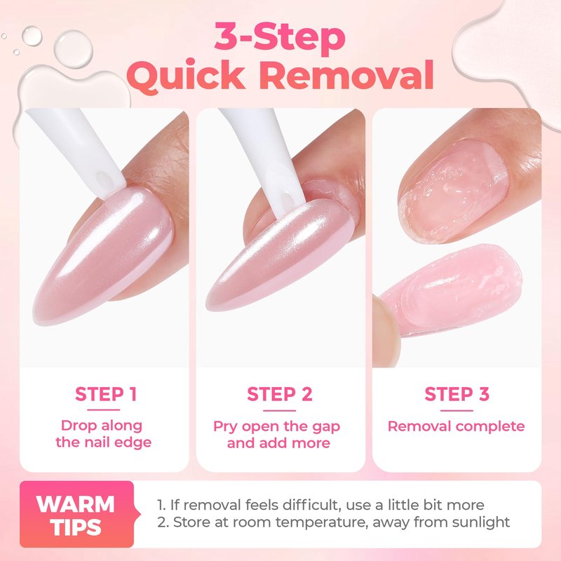 UNA GELLA No Mess Nail Glue Remover for Press On Nails 10ml 2Pcs, Acetone Free Multi-functional Fake Nail Remover with Built-in Pry Tip, Quick Adhesive Debonder for False Tips, Not for U V/LED Gel