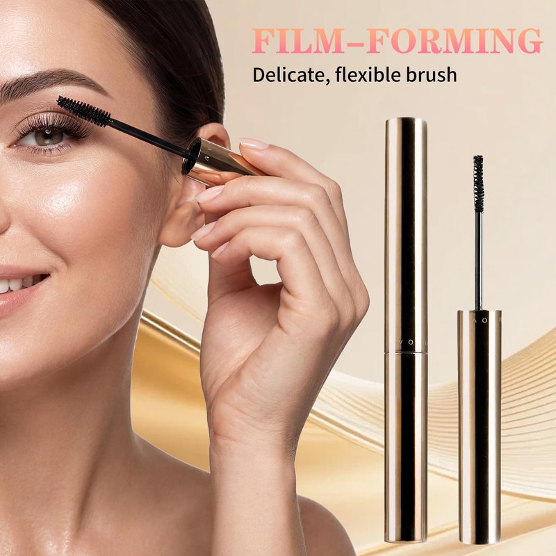 Ultra-Fine Lengthening Waterproof Quick-Dry Mascara, 2026 New 3D Volumizing Mascara, Fine Brush Tip Quick Drying Smudge Proof No Clumping (Black+Brown)