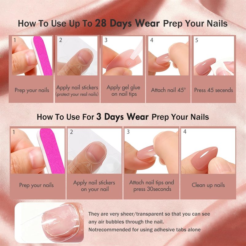 JOYVVEW Chrome Dusty Pink Press on Nails Short Almond, Glazed Gel Fake Nails with Glue for Women Wedding & Everyday, Reusable Handmade Thick Glue On Nails with High Gloss in 15 Sizes, 30 Pcs