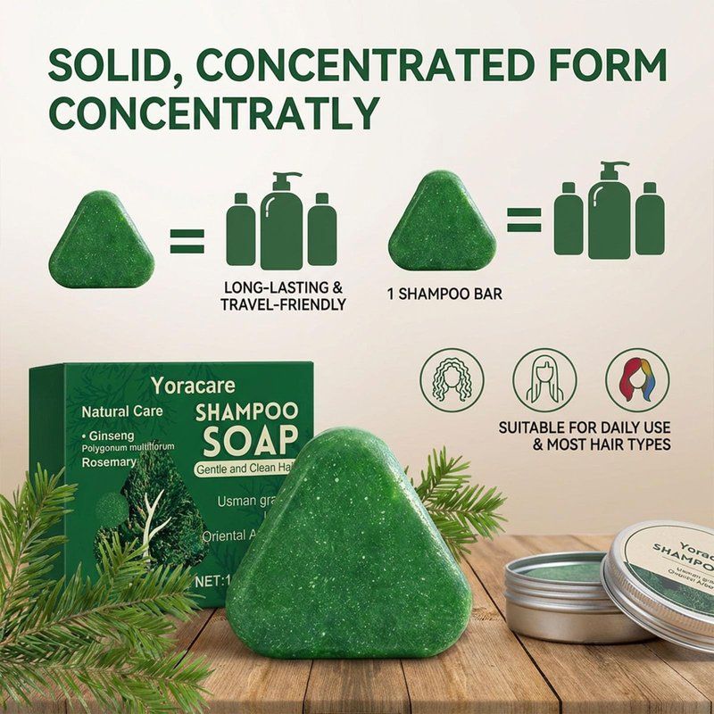 Yoracare Korean Scalp Revival Bar,Strengthening Botanical Formula, Deep Hydrating Scalp,Strengthening & Thinning Hair, Gentle Hydrating Solid Shampoo (1, 4.23OZ)