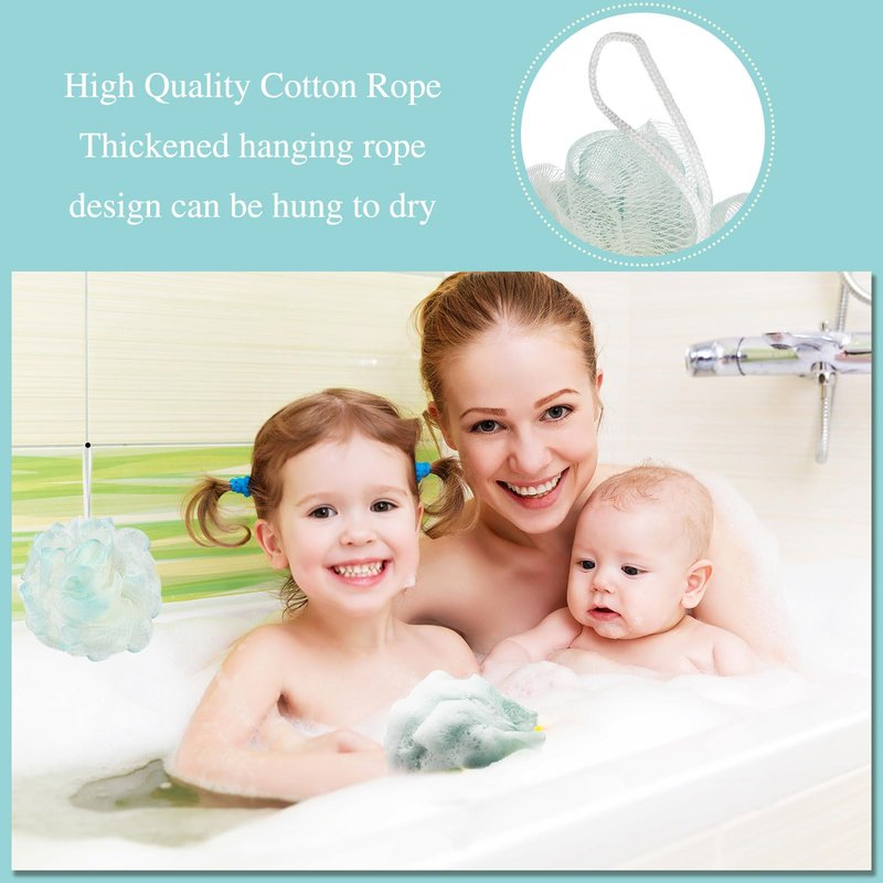 CHENGU 80 Pcs Loofah Bulk Sponge Bath Sponges for Shower, Bath, Body Pouf Mesh Loofah Exfoliating Body Scrubber for Baby, Women, Men, 20g (Plain, Novel Colors)