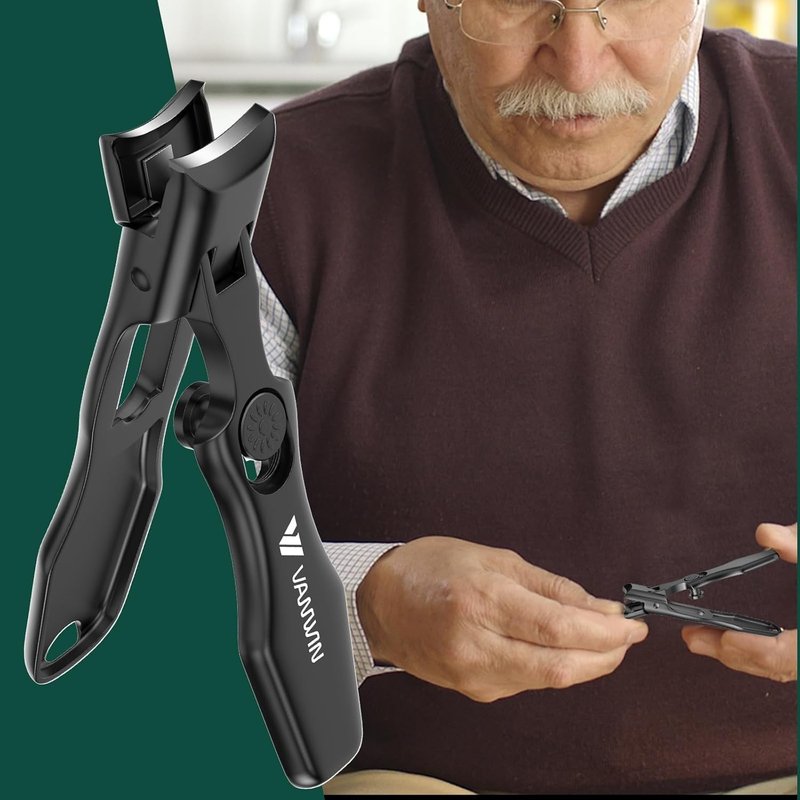 German Nail Clippers for Thick Nails - Heavy-Duty Toenail Clippers with Safety Lock | Wide Jaw Opening for Men & Seniors
