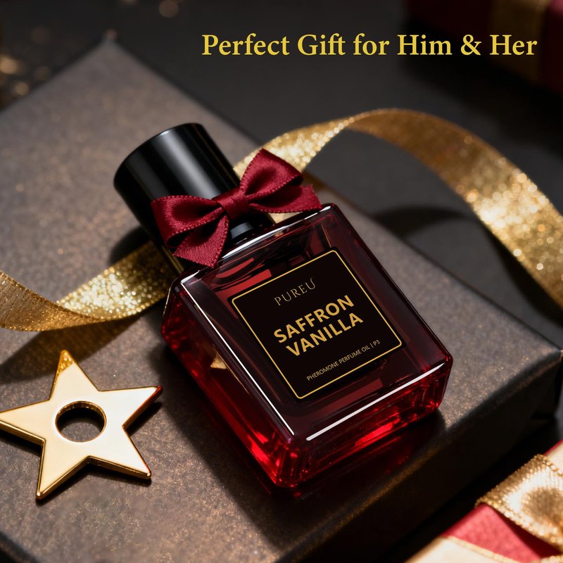 PUREU Pheromones Perfumes for Women, Saffron Vanilla Perfume Long Lasting Pheromone Perfume 0.34FL OZ/10ML Roll On Travel Size Essential Oil Fragrance Eau De Parfum, Made in USA