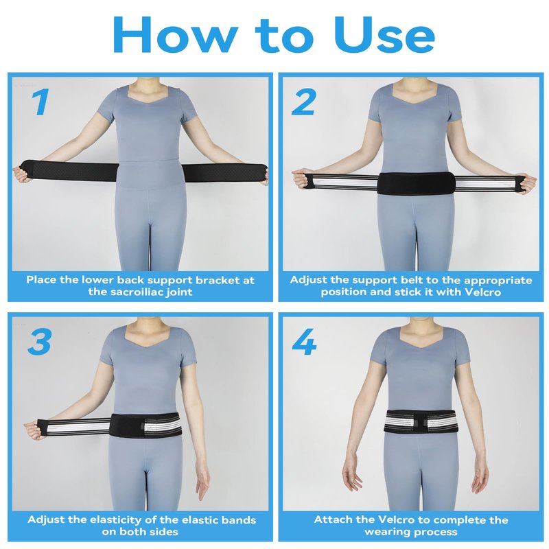 Waist Belt Sacroiliac Hip Belt, Lumbar Support Sciatica Pain Relief, Sacroiliac SI Joint - Lower Back Support Brace for Women and Men, Non-Slip and Adjustable & Breathable Back Pain Relief (Medium)