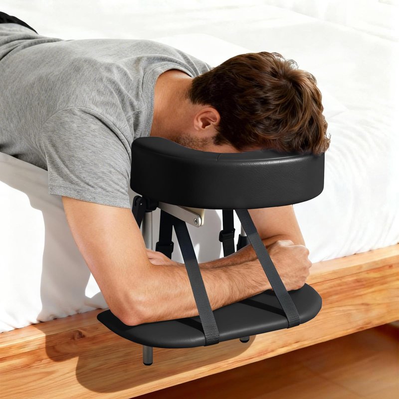 DeerDean Linens Head Rest for mattresses ranging from 5.5-17.7 inches, Bed Massage Head Holder, Universal Face Cradle Cushion for Massage Tables and Salon (Black)