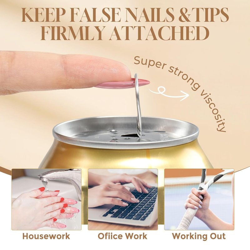 UNA GELLA 6 in 1 Gel Nail Glue for Nails Tips 10ml Long Lasting U V Nail Glue Super Strong Brush On Glue for Base Blooming Gel for Clear False Nail Tips and Press on Acrylic Nails Need Light Cured