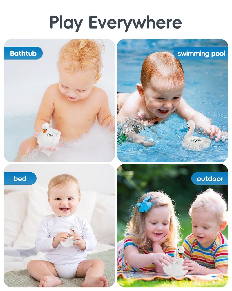 b&h Baby Bath Thermometer, Swan Digital Infant Bathtub Thermometer - Reliable Temperature Readings - Easy to Read Screen - Waterproof, Safe Floats in Water Toy, Newborn Must Haves