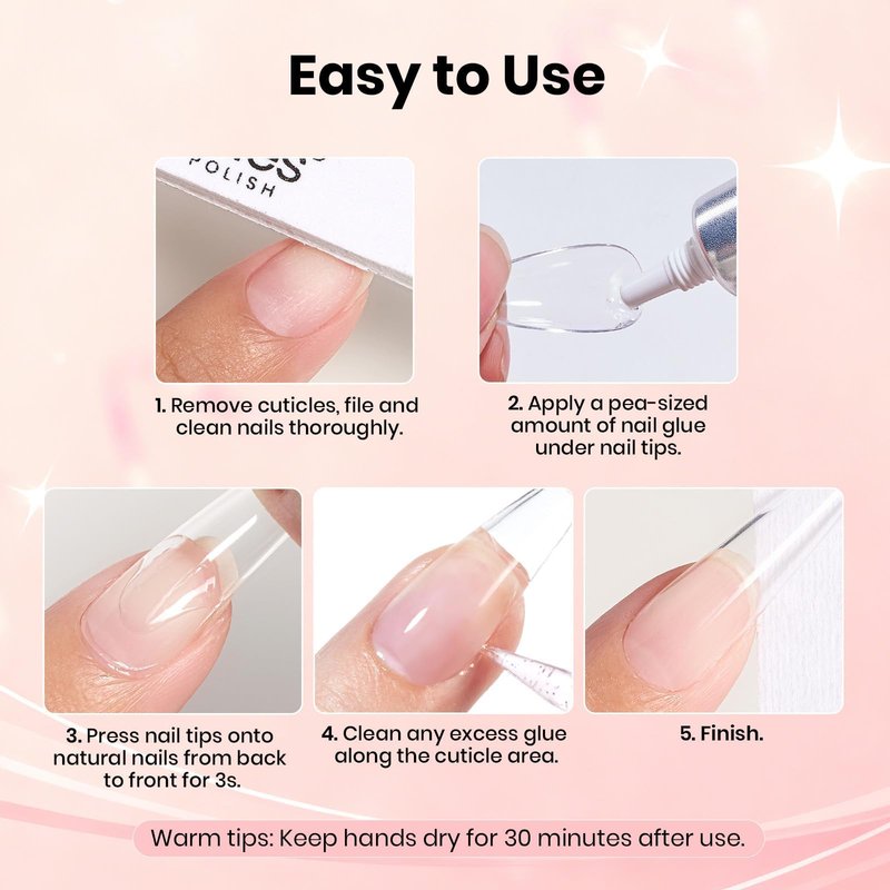 Beetles Super Strong Nail Glue 10g for Press On Nails, No Uv Lamp Needed, Quick Drying, Long Lasting, Easy Control Semi Solid Nail Glue for False Acrylic Nails