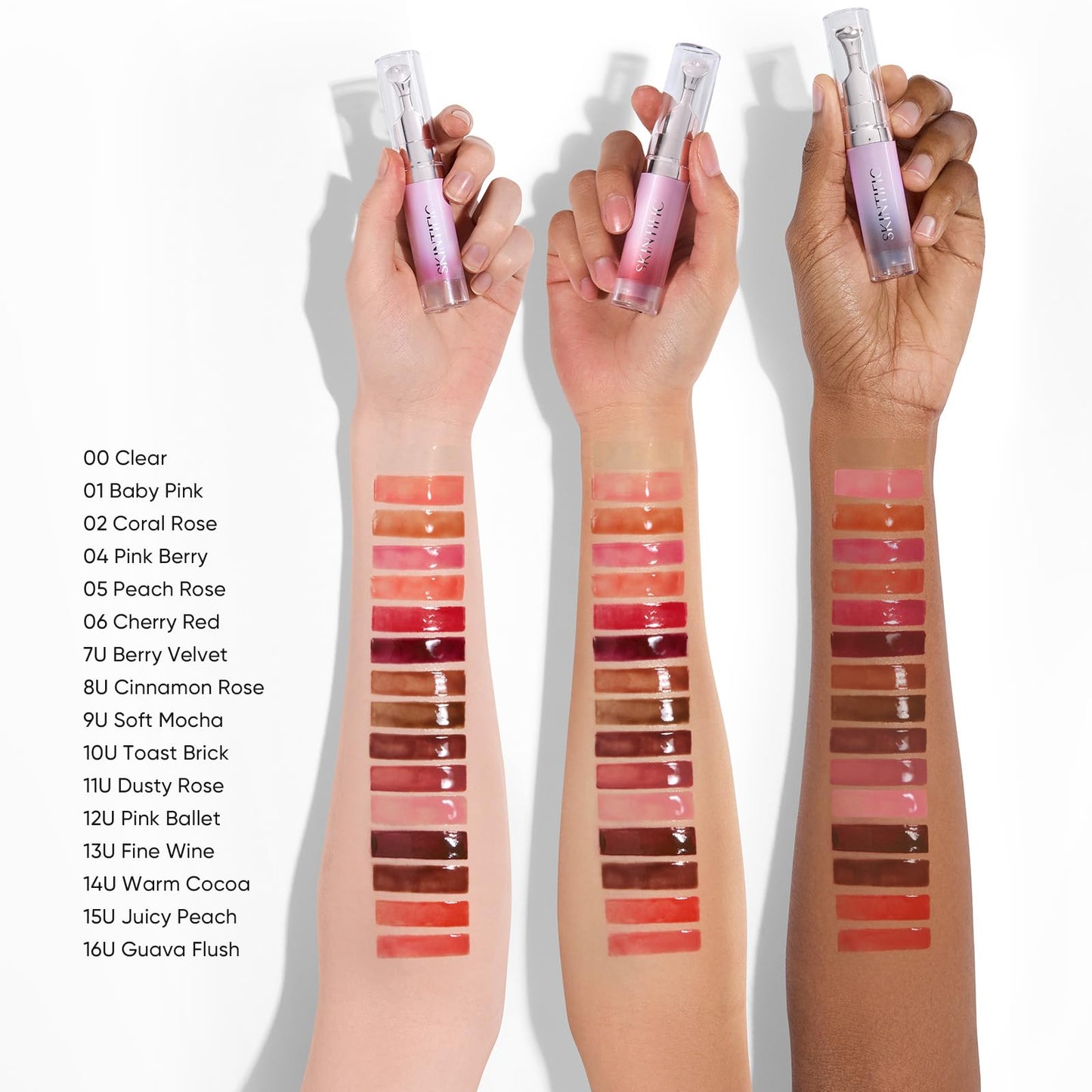SKINTIFIC Peptide Brightening Lip Serum, Hydrating & Plumping Tinted Lip Gloss, Moisturizing Lip Balm with Polypeptides & Squalane for Glossy Sheer, Smooth Lips(10U Toast Brick)