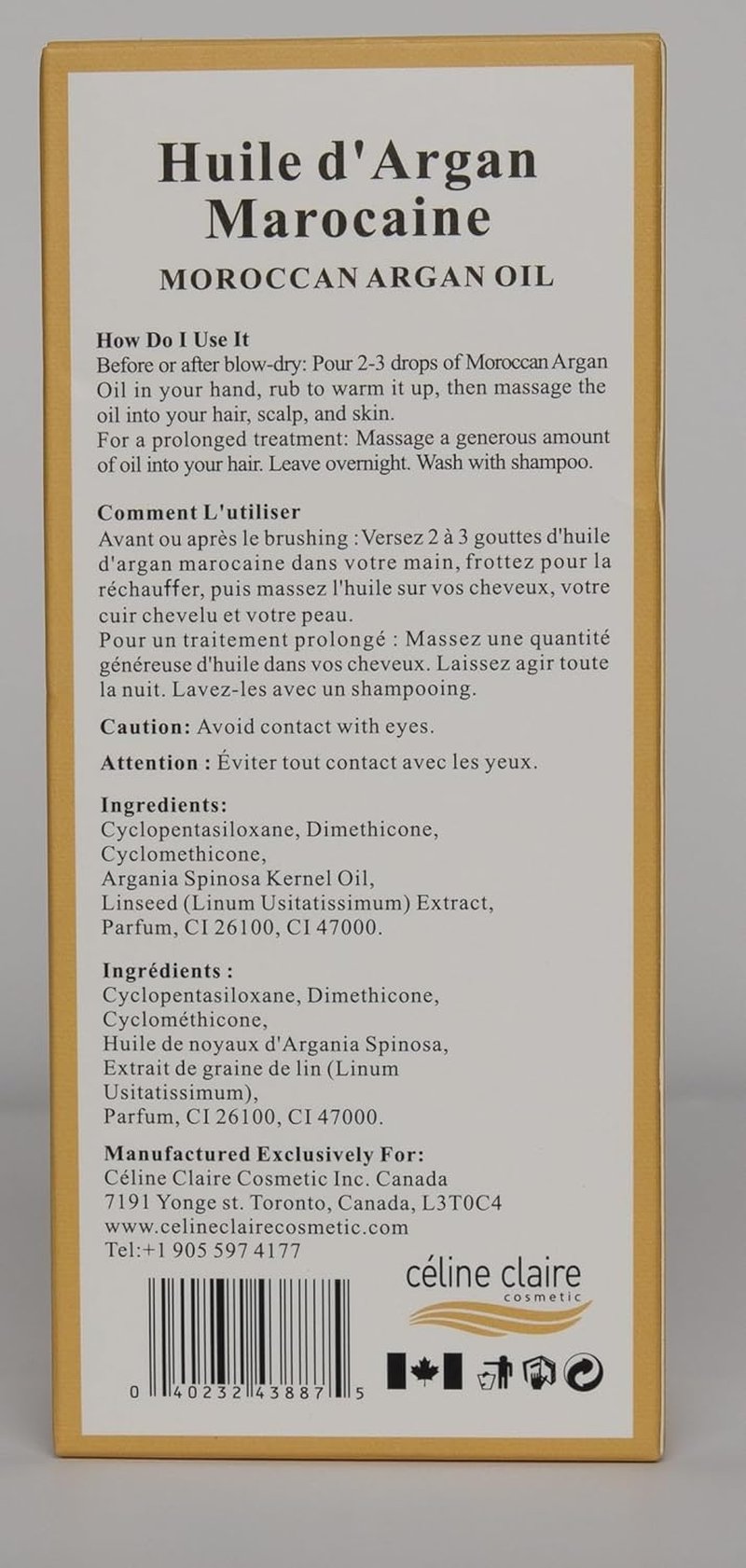 Celine Claire Moroccan Argan Oil - Nourishing Hair & Skin Treatment | 100ml