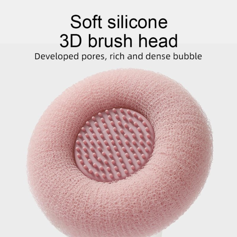 Soft Sunflower Bath Ball with Suction Cup Hook, 3D Textured Mesh Exfoliating Bath Sponge Cleaning Brush,New Silicone Massage Center for Deep Cleansing (Off-White+Flesh Pink+Purple)