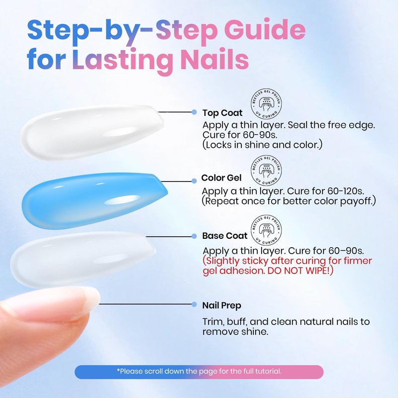 Beetles 2 Pcs 15ml No Wipe Gel Top Coat and Base Coat Set - Shine Finish and Long Lasting Soak Off LED Nail Lamp Gel Base Top Coat Stay Lock Shine Duo Finish Nail Art Design Manicure Gifts for Women
