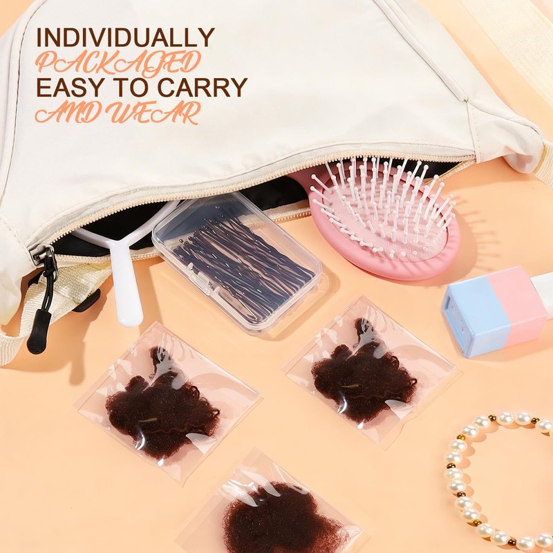 Teenitor Hair Net Set, Includes 20 Pcs Individually Packaged Hair Nets (20 inches) & 40 Pcs Hair Pins for Women Girls, Bun Maker, Brown