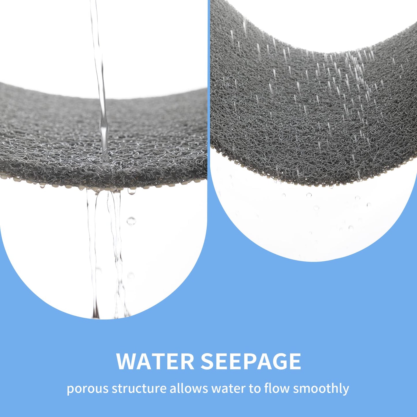 Hargiis Non-Slip Shower Mat Bathtub Mat for Bath Tub, Anti Slip Bath Tub Mat, Floor Mat, Soft PVC Loofah Bathroom Mats, Foot Scrubber Mat, Quick Drying Easy Cleaning Mats for Wet Areas (Grey 40"×16")