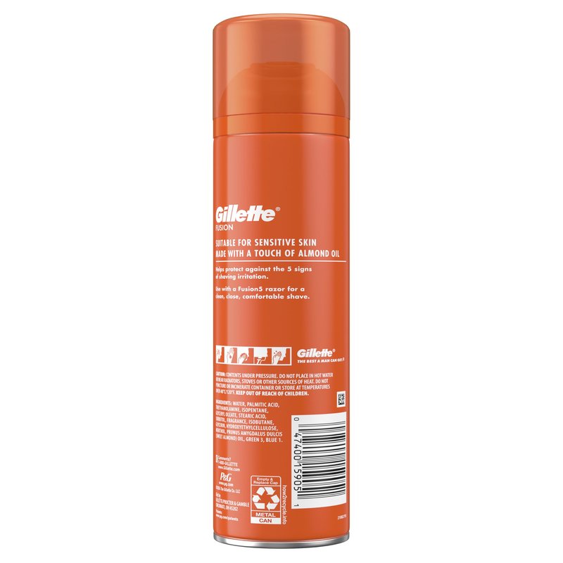 Gillette Fusion5 Ultra Sensitive Shave Gel, 7oz, Pack of 6
