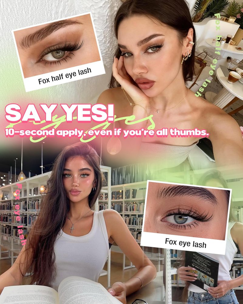 Focipeysa Wispy Lash Clusters Spiky Eyelash Clusters 10-18mm Eyelash Extensions Fox Eye Eyelash Right Left Individual Lashes Foxtail Lashes Thin Soft Lash Extension Waterproof Lash Cluster