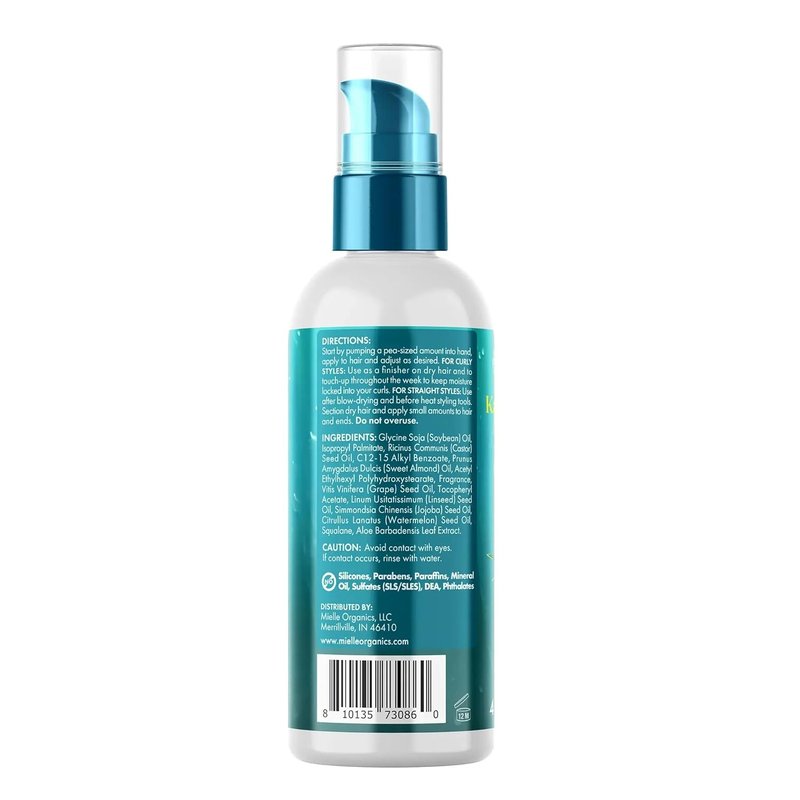Mielle Organics Weightless Hair Oil - Deep Hydration Treatment with Kalahari Melon & Aloe Vera | 4 Ounce for Curly, Textured Hair