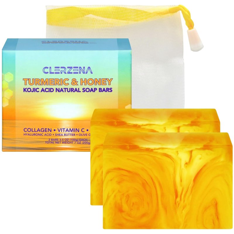 Honey Kojic Acid & Turmeric Soap - Dark Spot Remover with Vitamin C, E, Retinol | Unisex Soap Bar