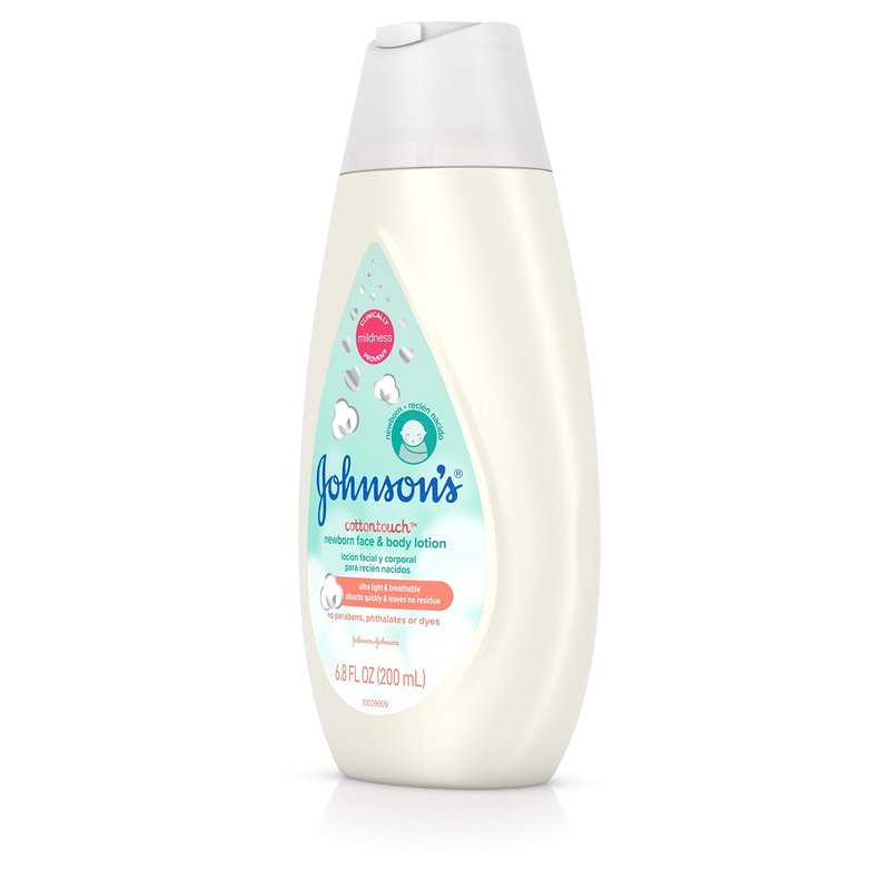 Johnson's Cotton Touch Newborn Baby Face and Body Lotion, Made with Real Cotton, 6.8 fl. oz