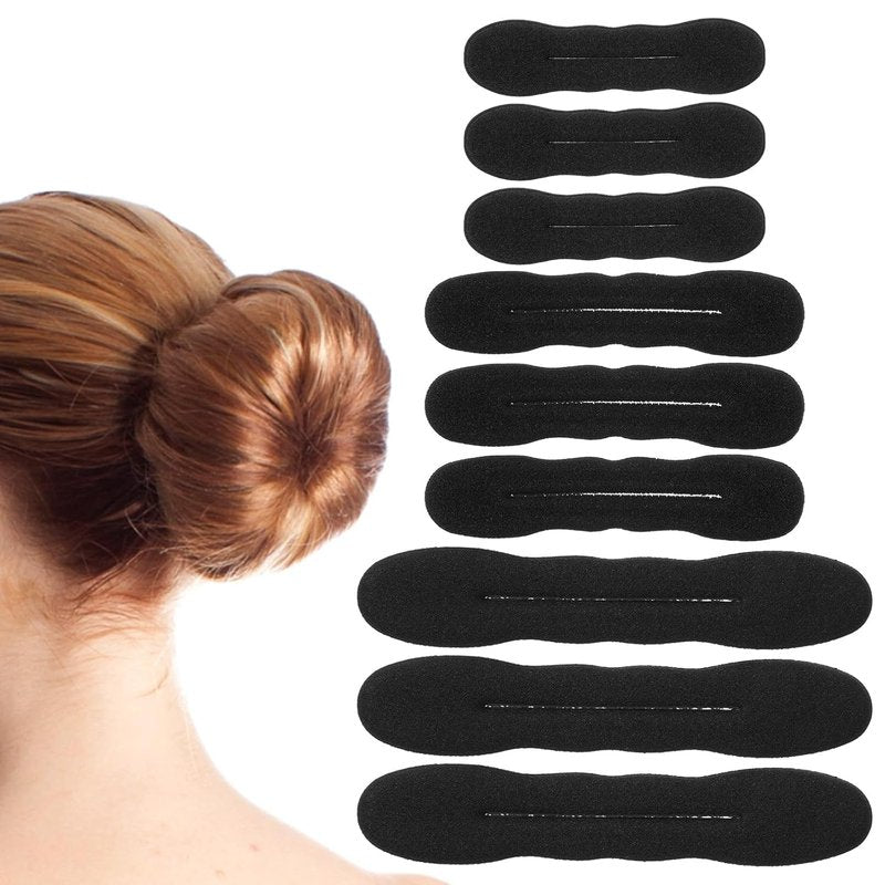Skiennix Hair Bun Maker - 9 Pcs Magic Snap Roll Foam Sponges for Effortless Styling | Ideal for Ballet & French Twist