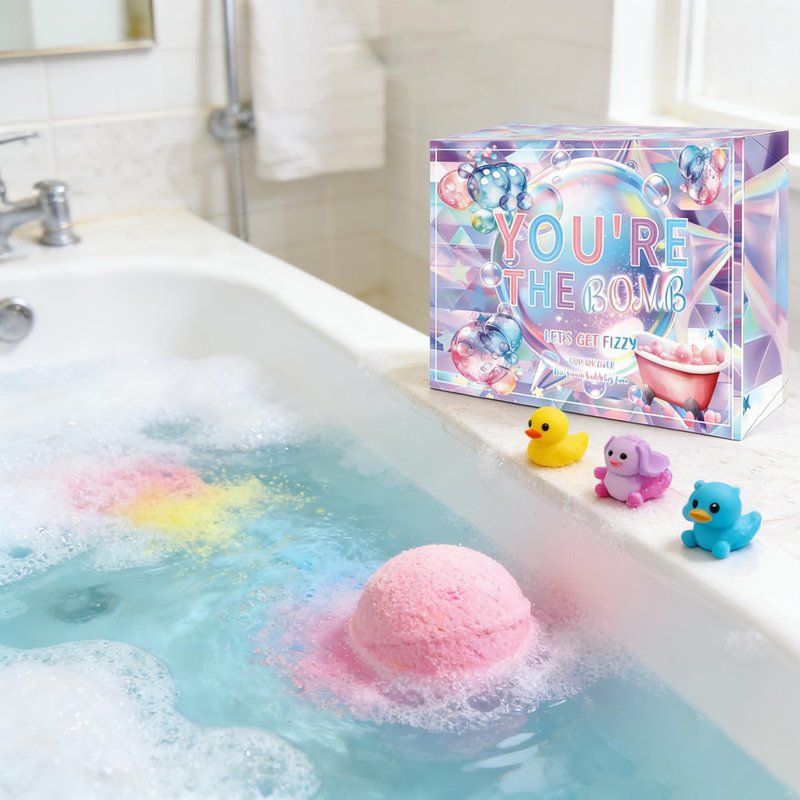 Bath Bomb with Surprise Inside, 12Pcs Bath Bombs with Mini Cosplay Pretend Playset, Organic Natural Essential Oils Fun Bubble, Ideal Easter Birthday Christmas Gifts