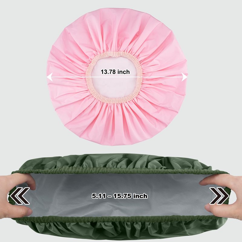2PCS Reusable Shower Caps for Women, Waterproof Shower Bonnet with Elastic Band for Braids, Long Hair, Thick Hair