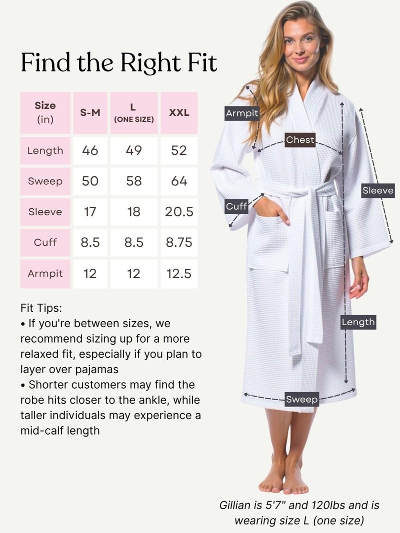 Turquaz Lightweight Full-Length Robes For Women Waffle Kimono Bathrobe - Soft, Fast-Drying, Long-Lasting Cotton Blend Unisex