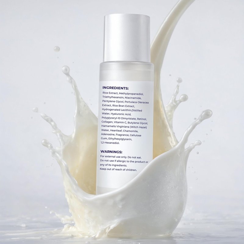 VALITIC Rice Toner - 75 Rice Extract Milky Toner for Face with Niacinamide, Heartleaf, Witch Hazel and Chamomile Essence - Facial Glass Skin Hydrating Skin Care - 200 ml, 6.76 fl oz