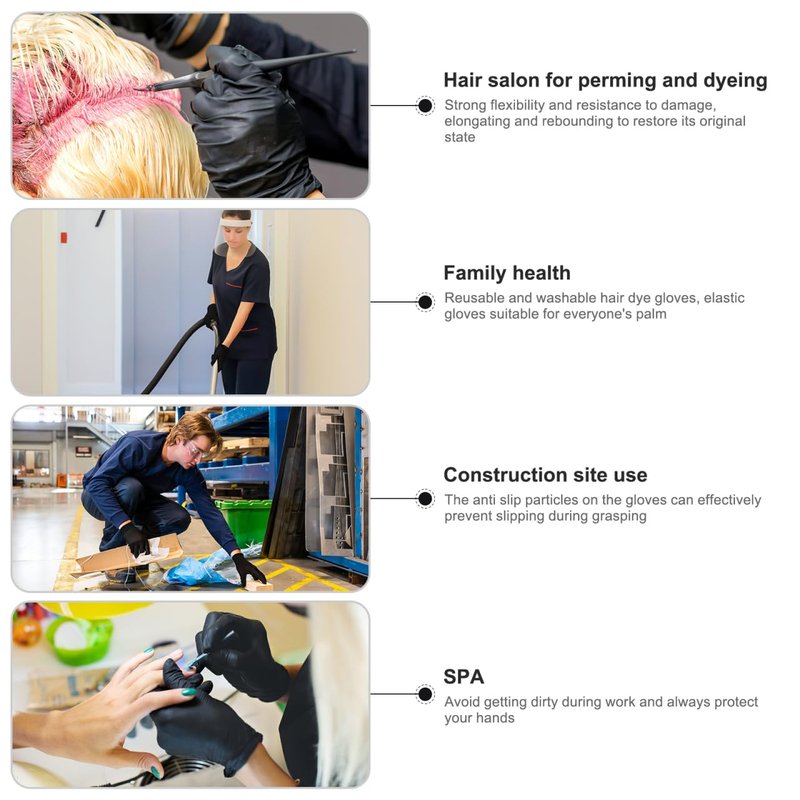 Uonlytech Hair Styling Accessories 3 Pairs Salon Hair Dye Gloves Black Hair Coloring Gloves Reusable Gloves for Hair for Home and Salon Hair Dyeing Mens Shampoo
