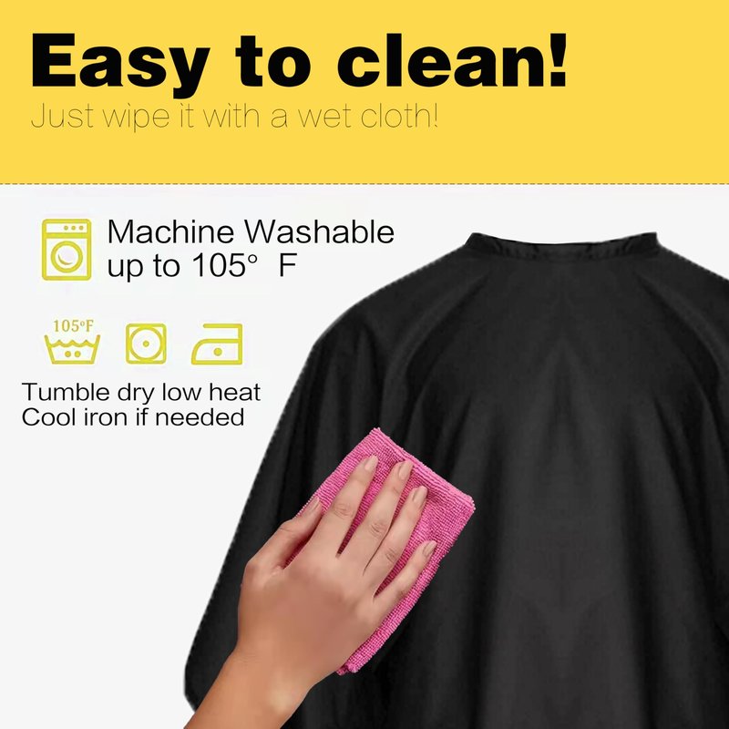 Salon Professional Barber Cape with Multi Position Snap Closure Hair Cutting Kits Thin Hairdressing Capes for Unisex 47” * 56”