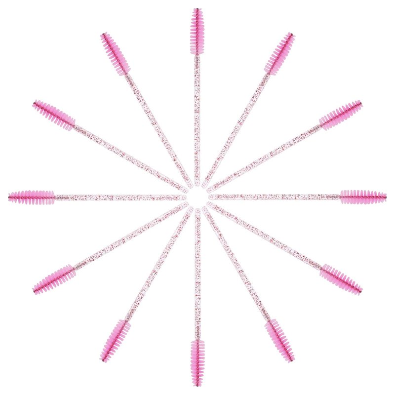 Eyelash Brush Applicators - 100PCS Disposable Mascara Wands Kit for Extensions & Brows | Light Pink Container
