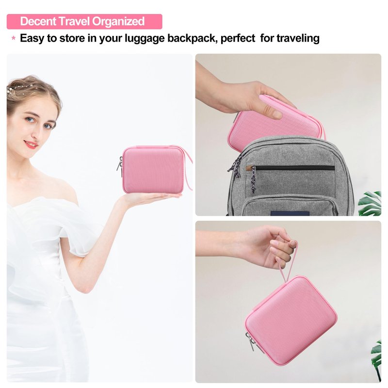 Elonbo Carrying Case Compatible with Portable Handheld Inhaler Nebulizer Machine for Adults and Kids, Asthma Inhaler/Handheld Mesh Atomizer Machine Hard Travel Bag, Pink
