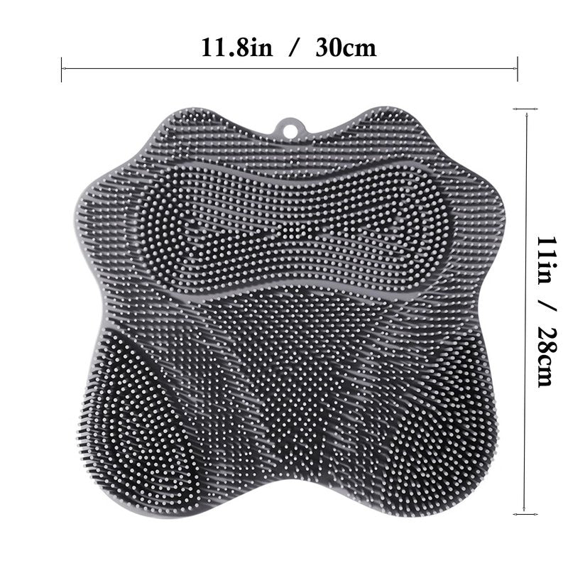 Easkite Shower Foot Scrubber, Shower Foot and Back Scrubber with Suction Cups, Shower Silicone Foot Washer for Exfoliating Massage(Grey&Blue)