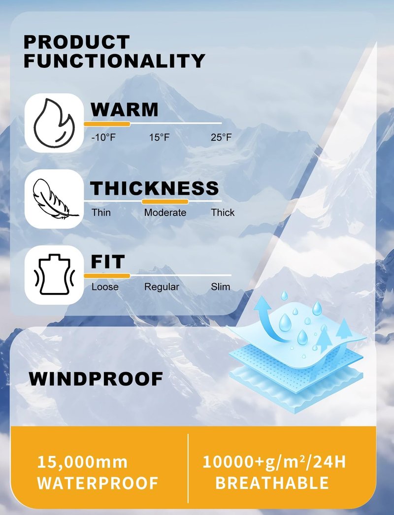 GSOU SNOW Womens Snowboard Jacket Men Snow Jacket Warm Waterproof Coat Ski Jacket for Winter Sport