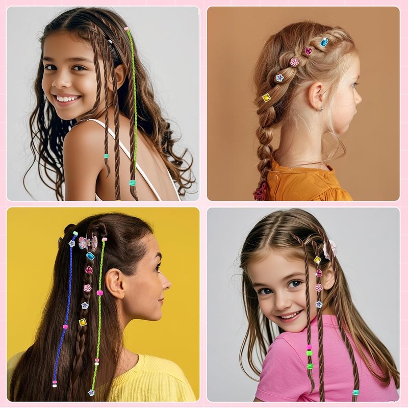 Skiennix DIY Hair Salon Toys - Automatic Hair Braiding Machine & Accessories for Girls 3-12 Years Old