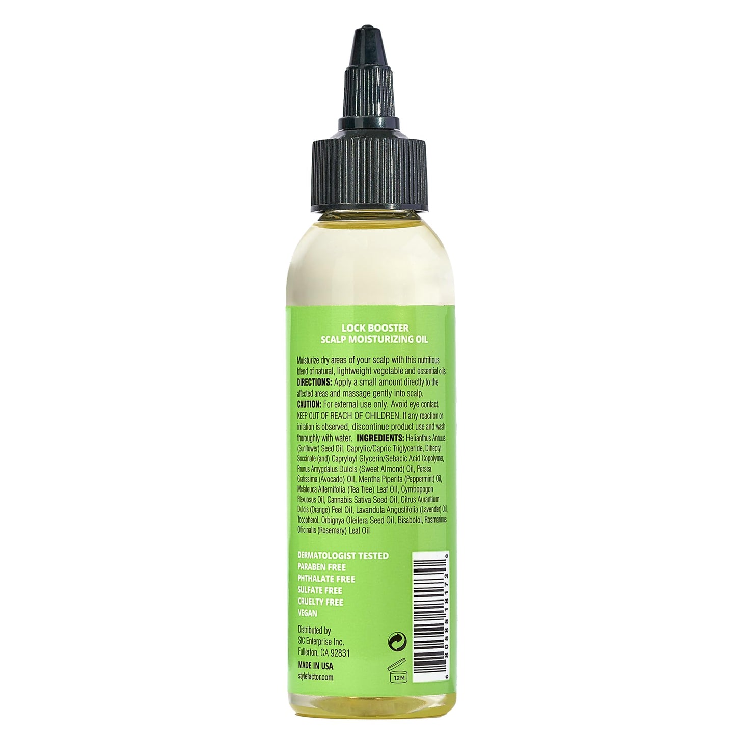 Style Factor LockBOOSTER Scalp Moisturizing Oil – Lightweight Hydration with Peppermint & Tea Tree Oil for revitalizing Braids, Locs & Twists – Soothes, Nourishes and Supports Scalp Care – 4 oz