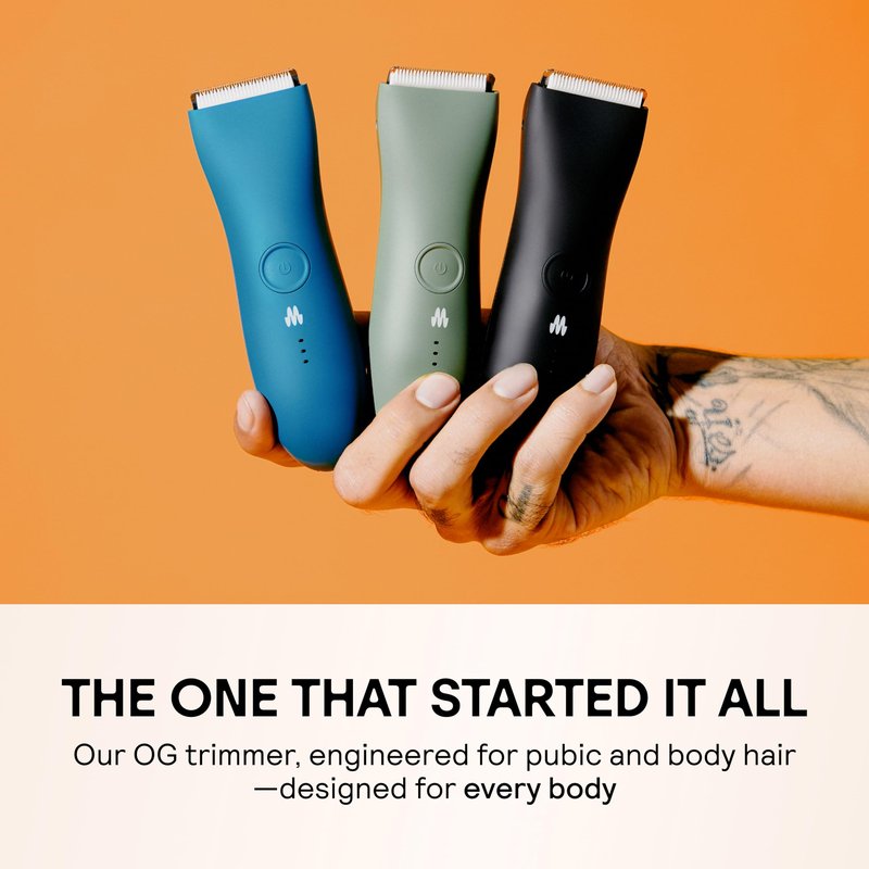 MERIDIAN The Trimmer Original - Body Hair Trimmer for Men, Electric Shaver for Pubic Hair, Chest, Legs & Bikini, Waterproof & Rechargeable, Ocean